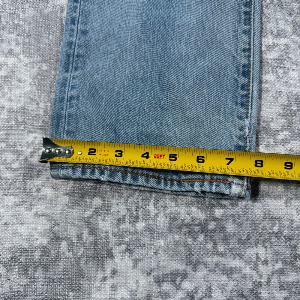 Levi's 513 Slim Straight Mens 32x32 Light Wash Blue Denim Jeans 08513-0573 - Picture 4 of 9
